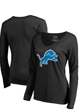 Detroit Lions V Neck Long Sleeve Shirt